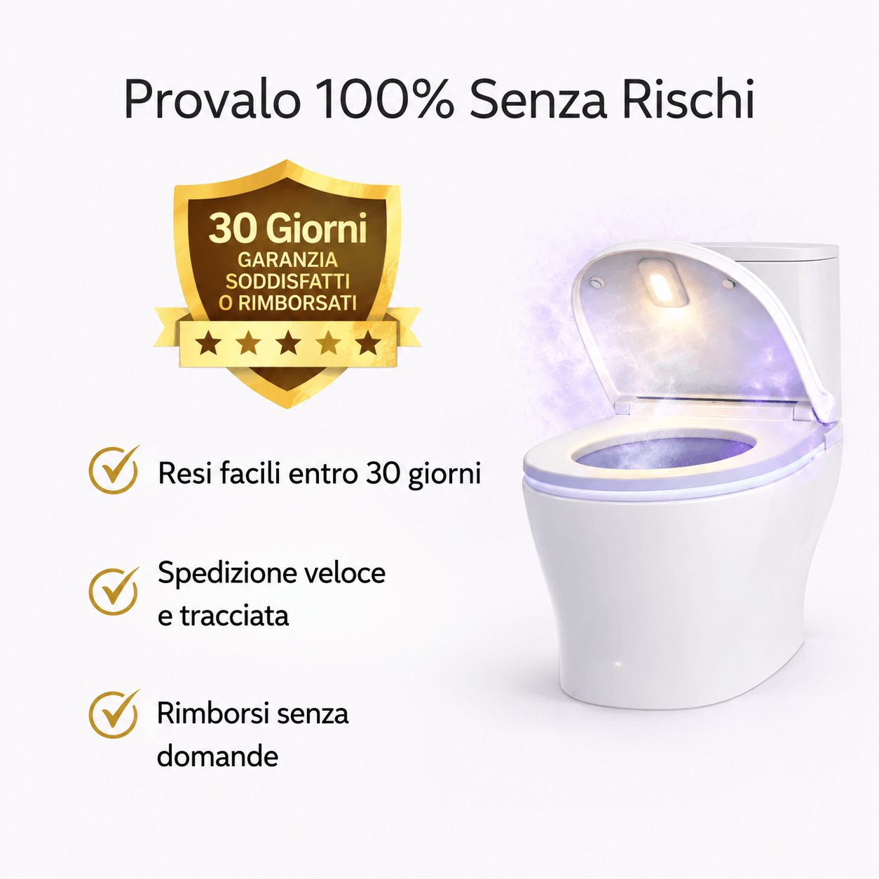 Igienizzatore UV autopulente per WC con luce notturna